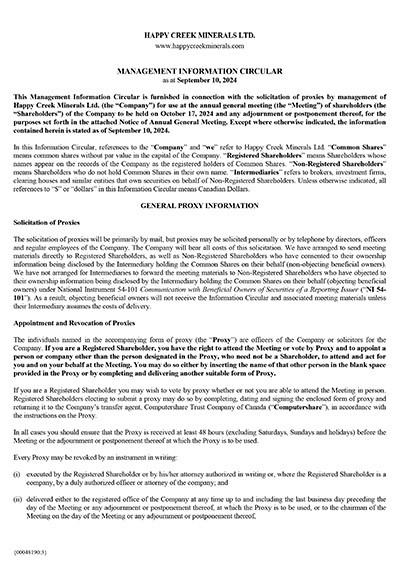 Management Information Circular