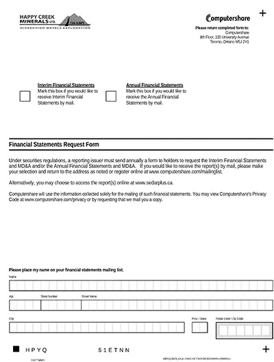 Financial Statements Request Form