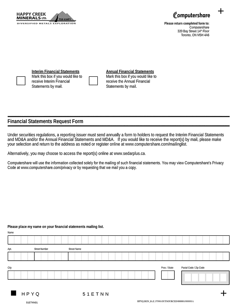 Financial Statements Request Form