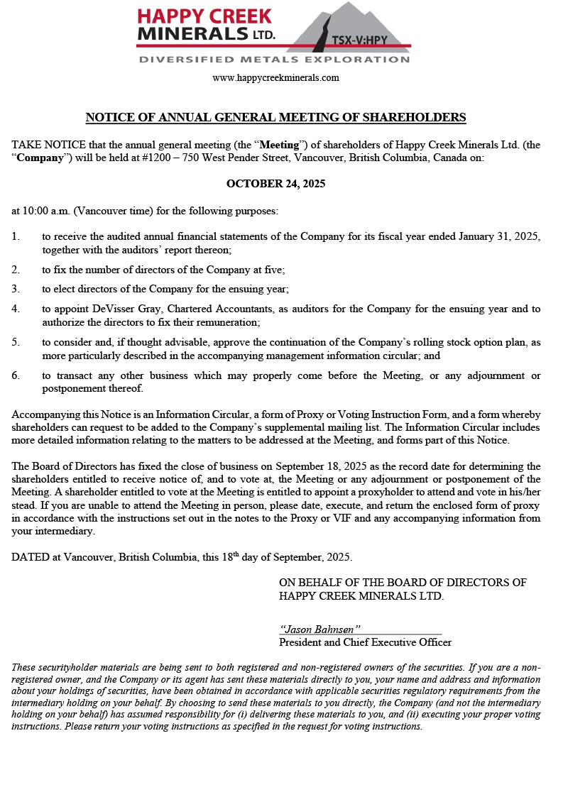 Notice of Annual General Meeting and Management Information Circular